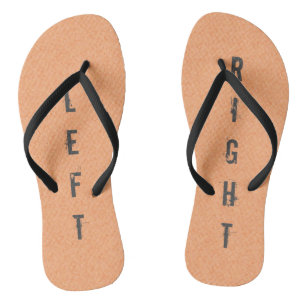 Funny LEFT RIGHT Peach Teenslippers