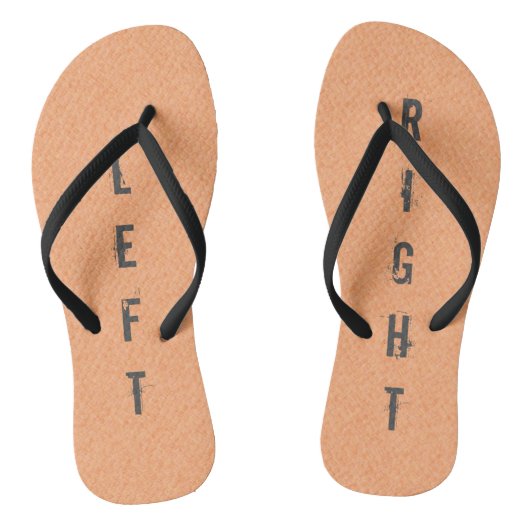 Funny LEFT RIGHT Peach Teenslippers (Voetbed)