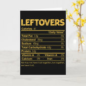 Funny Leftovers Nutrition Facts Thanksgiving Food Kaart (Gele Bloem)