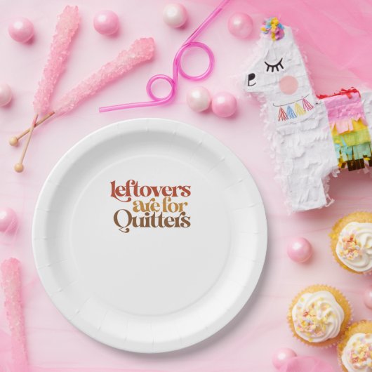 Funny Leftovers zijn voor Quitters Thanksgiving Papieren Bordje (Feest)