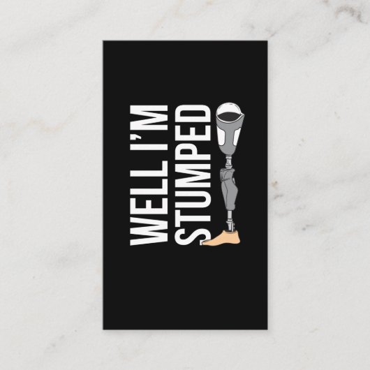 Funny Leg Amputee Prothese Humor Visitekaartje (Voorkant)