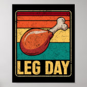 Funny Leg Day Costume Turkey Day Pilgrim Thanksgiv Poster (Voorkant)