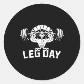 Funny Leg Day Thanksgiving Turkey Deadlifting Dead Ronde Sticker (Voorkant)