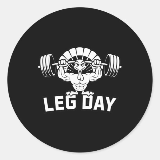 Funny Leg Day Thanksgiving Turkey Deadlifting Dead Ronde Sticker (Voorkant)