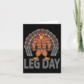 Funny Leg Day Thanksgiving Turkije Deadlifting Dea Kaart (Voorkant)