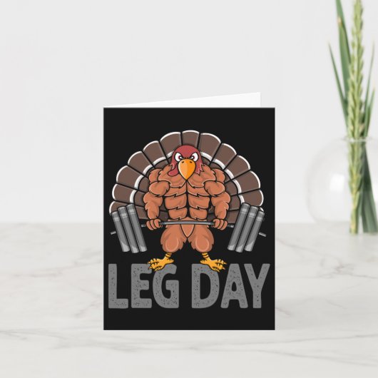 Funny Leg Day Thanksgiving Turkije Deadlifting Dea Kaart (Voorkant)