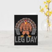 Funny Leg Day Thanksgiving Turkije Deadlifting Dea Kaart (Gele Bloem)