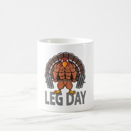 Funny Leg Day Thanksgiving Turkije Deadlifting Dea Koffiemok (Center)