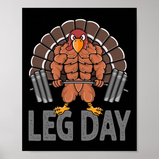 Funny Leg Day Thanksgiving Turkije Deadlifting Dea Poster (Voorkant)