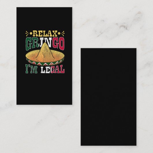 Funny Legal Mexican American Citizen Mexico Humor Visitekaartje (Voorkant / Achterkant)