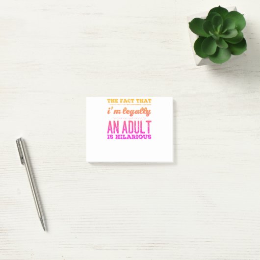 Funny Legally an Adult Hilarious Design Post-it® Notes (Kantoor)
