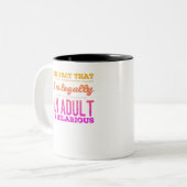 Funny Legally an Adult Hilarious Design Tweekleurige Koffiemok (Voorkant links)