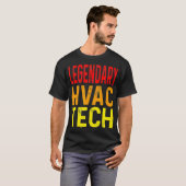 Funny Legendary HVAC Tech Heating Cooling Technici T-shirt (Voorkant volledig)