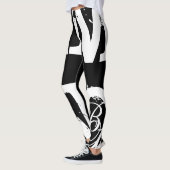 Funny Leggings Alphabet Letter Black White Legging (Links)