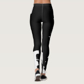 Funny Leggings Alphabet Letter Black White Legging (Achterkant)