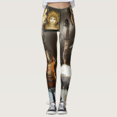 Funny Leggings met Wrapped Guitar en Fairy Afbeeld (Voorkant)