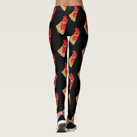 Funny Leggings Surprised Rooster - Kies kleur (Achterkant)