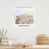 Funny Lemmings Rush Hour Poster (Keuken)