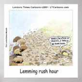 Funny Lemmings Rush Hour Poster (Voorkant)