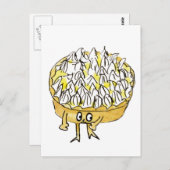 Funny Lemon Meringue Pie Quirky Cute Cartoon Art Briefkaart (Voorkant / Achterkant)