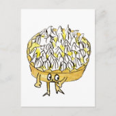 Funny Lemon Meringue Pie Quirky Cute Cartoon Art Briefkaart (Voorkant)