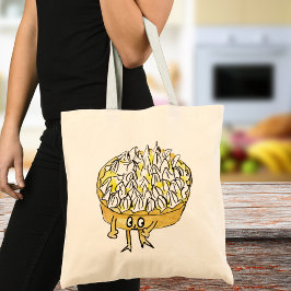 Funny Lemon Meringue Pie Quirky Cute Cartoon Art Tote Bag