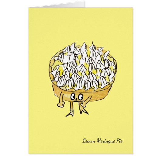 Funny Lemon Meringue Pie Quirky Cute Cartoon Humor (Voorkant)