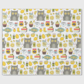 Funny Lemon Pattern Cadeaupapier (Vlak)