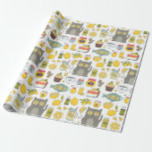 Funny Lemon Pattern Cadeaupapier (Uitgerold)