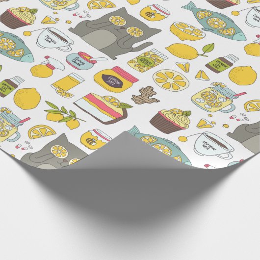 Funny Lemon Pattern Cadeaupapier (Hoek)