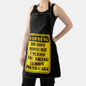 Funny lemon pound cake warning sign baking humor schort (Insitu)