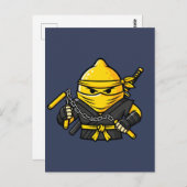 Funny Lemon Shinobi Ninja Nunchucks Illustration Briefkaart (Voorkant / Achterkant)