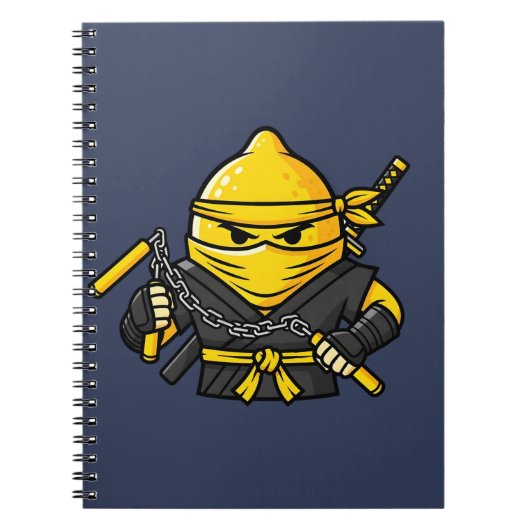 Funny Lemon Shinobi Ninja Nunchucks Illustration Notitieboek (Voorkant)