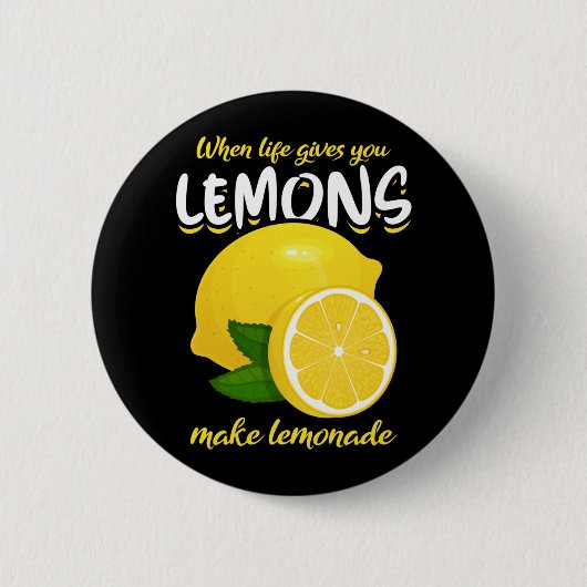 Funny Lemons Gezegde Make Lemonade Ronde Button 5,7 Cm (Voorkant)