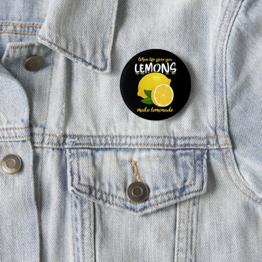 Funny Lemons Gezegde Make Lemonade Ronde Button 5,7 Cm (In situ)