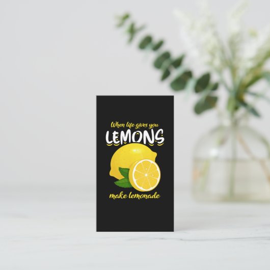 Funny Lemons Gezegde Make Lemonade Visitekaartje (Staand voorkant)