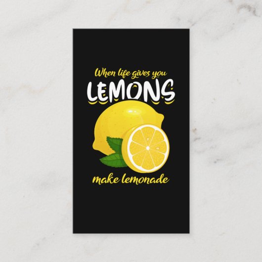 Funny Lemons Gezegde Make Lemonade Visitekaartje (Voorkant)