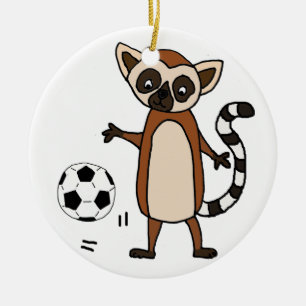 Funny Lemur Cartoon spelen Keramisch Ornament
