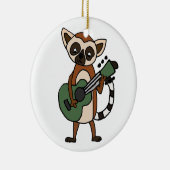 Funny Lemur die gitarkunst speelt Keramisch Ornament (Rechts)
