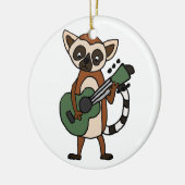 Funny Lemur die gitarkunst speelt Keramisch Ornament (Links)