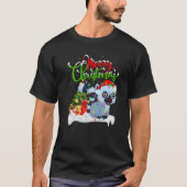 Funny Lemur Dierenvriend Xmas Lighting Lemur Chris T-shirt (Voorkant)