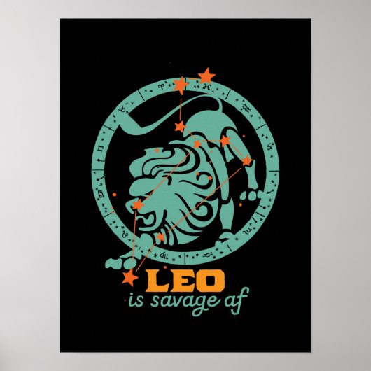 Funny Leo Zodiac Star Sign Astrology Birthday Poster (Voorkant)