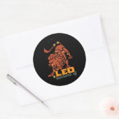 Funny Leo Zodiac Star Sign Astrology Geweldige AF Ronde Sticker (Envelop)
