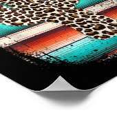 Funny Leopard Cactus Serape Cactus print Turquoise (Hoek)