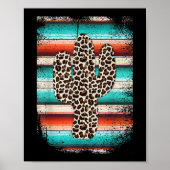 Funny Leopard Cactus Serape Cactus print Turquoise (Voorkant)