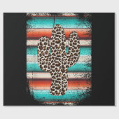 Funny Leopard Cactus Serape Cactus print Turquoise Cadeaupapier (Vlak)