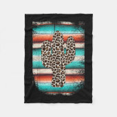Funny Leopard Cactus Serape Cactus print Turquoise Fleece Deken (Voorkant)