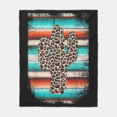 Funny Leopard Cactus Serape Cactus print Turquoise Fleece Deken (Voorkant)