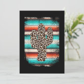 Funny Leopard Cactus Serape Cactus print Turquoise Kaart (Staand voorkant)