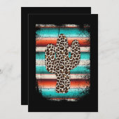 Funny Leopard Cactus Serape Cactus print Turquoise Kaart (Voorkant / Achterkant)